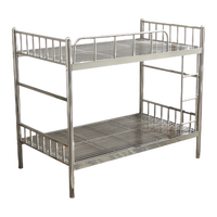 Lit superposé en acier robuste pour usage commercial avec échelle et armoire de rangement pour dortoir, auberge, école, mobilier scolaire