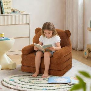 Canapé pour enfants en forme d'<span class=keywords><strong>ours</strong></span> brun JINS, pliable, en peluche, <span class=keywords><strong>fauteuil</strong></span> pour tout-petits, animal de dessin animé, canapé simple pour bébé - Product Image 3