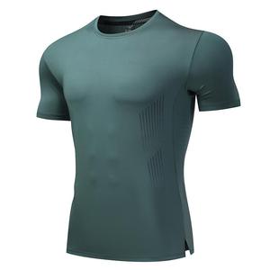 Kaos Gym Seamless Custom Grosir, Panel Mesh Bernapas, Cepat Kering, Pakaian Olahraga Tim, OEM ODM, MOQ Kecil - Product Image 4