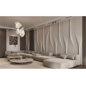 Desain terbaru modern dibuat sesuai pesanan kualitas tinggi MDF warna ukir dicat dekorasi panel pelapis dinding 3d - Product Image 3