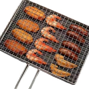 Grille de barbecue en acier inoxydable, maille carrée pour viande, légumes et poisson, outil de cuisson durable - Product Image 1