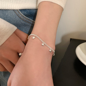 S925 Sterling <b>Silver</b> Heart Bracelet For Women Minimalist Design Everyday Wear Jewelry <b>Charm</b> Bracelet - Product Image 4