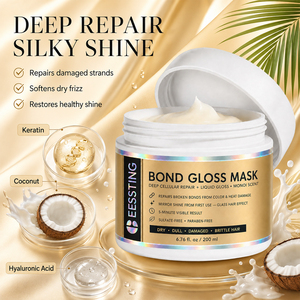 Mascarilla Capilar Reparadora de Queratina con Ácido Hialurónico, Orgánica, Sin Sulfatos, Anti-Caspa, Nutritiva, para Cabello Seco y Encrespado, con Efecto Brillo, Marca Privada - Product Image 4