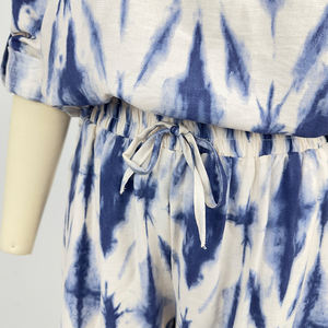 Primavera ed estate vendita calda moda Casual modello stampato camicia a maniche lunghe <span class=keywords><strong>pantaloni</strong></span> a gamba larga abito da <span class=keywords><strong>donna</strong></span> - Product Image 6