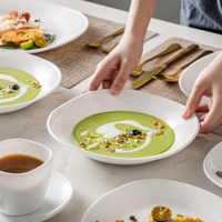 Assiettes profondes résistantes à la chaleur, en verre opale, pour la cuisson et la table, assiette plate blanche pour poisson, vaisselle en verre opale