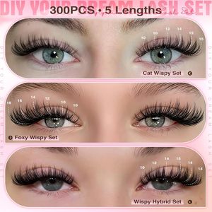 Kit de Pestañas en Racimo <span class=keywords><strong>Manga</strong></span> Lash, Cómodas, Semimanuales, Naturales, 300 Piezas, Extensiones de Pestañas en Racimo, Estilo Wispy, Fairy, Fluffy, Anime, Cosplay - Product Image 6