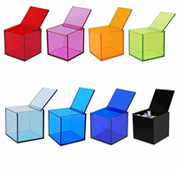 Boîte de rangement transparente en acrylique faite à la main, pliable, étanche, écologique, pour le rangement des sacs de garage