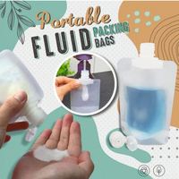 Lot de 3 pochettes de voyage transparentes en plastique personnalisables, rechargeables et compressibles pour maquillage, en PE/PA