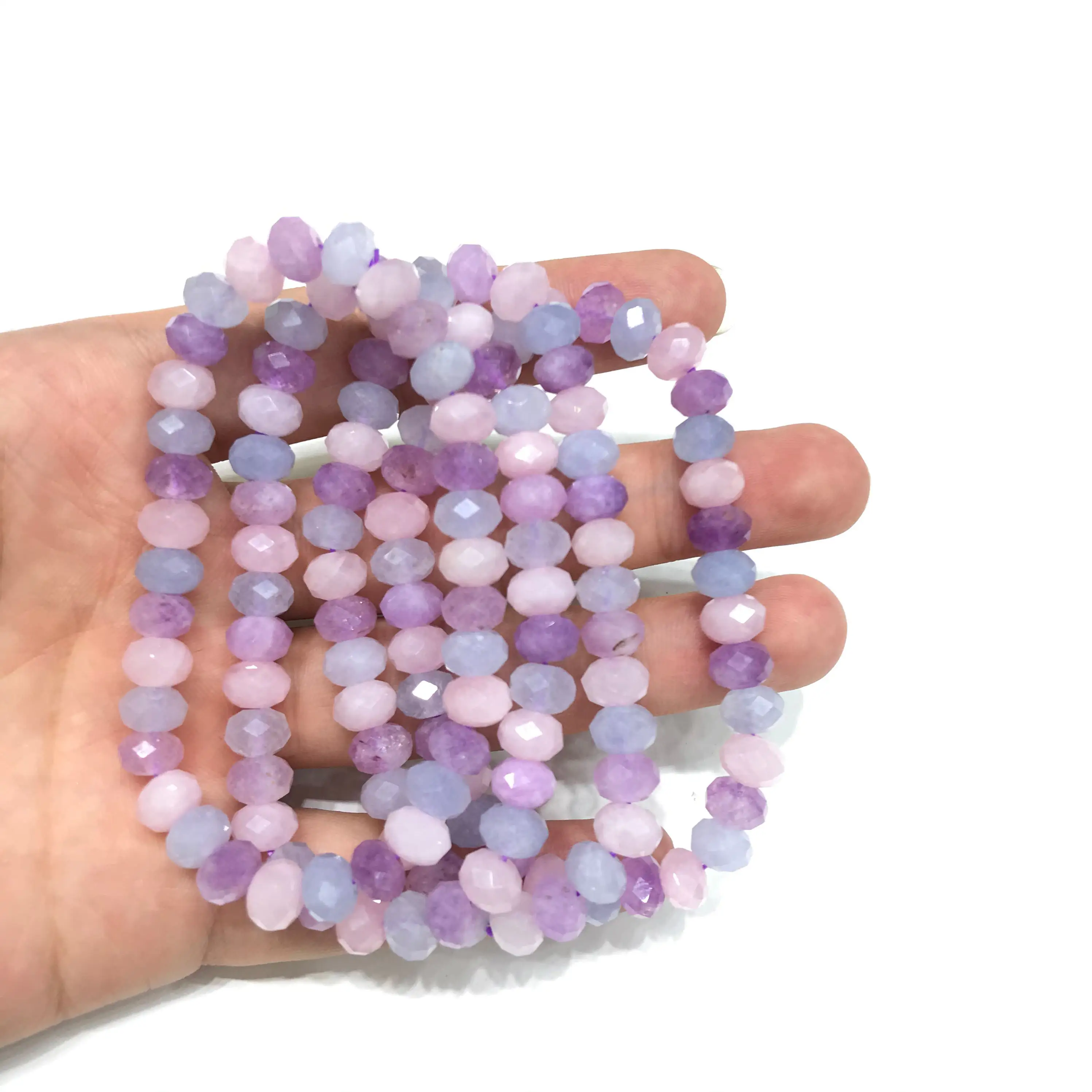 New Natural Colorful Aquamarine Amethyst Rose Quartz Crystal Facet Bracelet Carving For Decoration