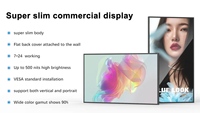 Cubierta trasera plana de señalización digital Lcd ultrafina de gama de colores de 43 55 pulgadas unida a la pantalla Lcd comercial de pared