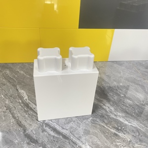 COBLOCKS personalizado DIY creativo interior y exterior juego decoración componentes, Blanco pequeño rectángulo Jumbo bloque módulo - Product Image 1