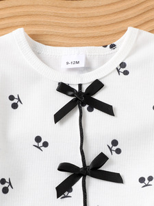 เสื้อผ้าเด็กฤดูใบไม้ร่วงฤดูหนาวสไตล์ใหม่เสื้อยืดลายดอกไม้สีขาวและกางเกงชุดสองชิ้นสำหรับเด็กวัยหัดเดินเสื้อผ้าเด็กหญิง 0-3Y - Product Image 2