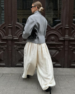 <span class=keywords><strong>Pantaloni</strong></span> Larghi da <span class=keywords><strong>Donna</strong></span> Enyami, Casual con Vita Elastica, Palazzo Oversize a Gamba Larga per Vacanze - Product Image 4