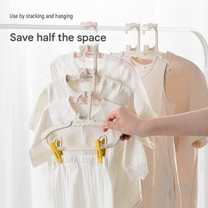 <span class=keywords><strong>Cintres</strong></span> en plastique pour enfants avec pince, extensibles, sans trace, antidérapants, pour vêtements de bébé, <span class=keywords><strong>lot</strong></span> de 10 - Product Image 2