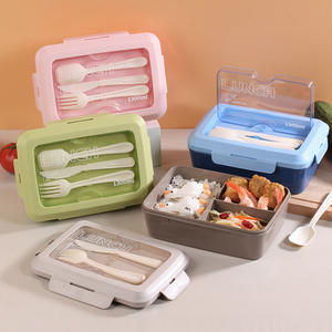 Compartment Divided Office Portable Adult Pp School Children Tiffin Plastic Kids Bento Lunch Box Food <b>Storage</b> Jars Lunch Box - Product Image 1
