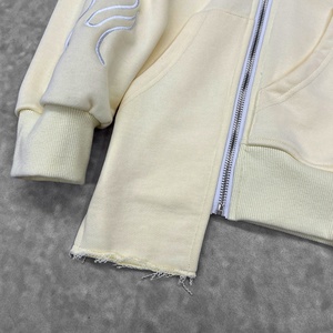 Nueva Sudadera con Capucha Premium de Estilo Urbano, con Hombros Caídos, Cierre de Cremallera, Bordado de Parches Gruesos, Forro de Satén de Algodón, Sudadera Extra Grande con Cierre - Product Image 5
