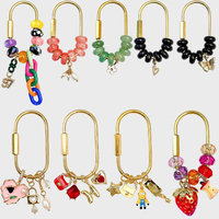 JS Luxe Geknoopte Sleutelhanger Charms Letter Fruit Cartoon Strik Hart Hanger Aangepaste Karabijnhaak Autosleutelring Ornament voor Tas Accessoire