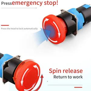 Nhựa trắng mũi tên E dừng chuyển khóa thang máy sạc đống Thiết bị chuyển mạch 16mm Nút dừng khẩn cấp - Product Image 4