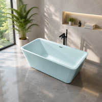 Baignoire autoportante rectangulaire en acrylique écologique certifiée CUPC, moderne, pour appartements, villas et hôtels