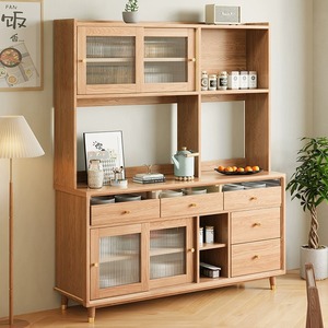 Dazhang Jiaju Ash Wood Solid Wood <b>Sideboard</b> 900mm+ Storage Cabinet Scandinavian Style For Living Room <b>Kitchen</b> - Product Image 2