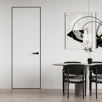 Bisagras ocultas de madera maciza para interiores de diseño moderno personalizado, arco Invisible MDF, manija de agujero de llave oculta para privacidad, dormitorio