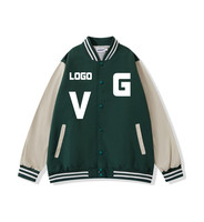 Veste de Baseball avec Logo brodé pour Couple, blouson d'université, Bomber vert pour hommes