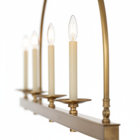 Lustre linéaire LED en laiton de style transitionnel de luxe pour îlot de cuisine, projet sur mesure, Launceton