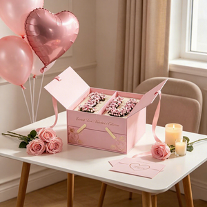 Boîte cadeau pliante de luxe FX, petite, design personnalisé, bouquet de fleurs, boîte cadeau pour la Saint-Valentin avec ruban - Product Image 5