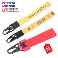 Llaveros Promocionales Personalizados al por Mayor, Correas Cortas de Jacquard, Estilo Deportivo, Nylon Tejido, Diseño de Logotipo Personalizado, Marca Youmigift