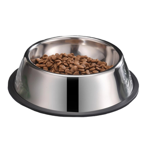 Cuenco para perros y gatos de acero inoxidable respetuoso con el medio ambiente al por mayor, comedero redondo antideslizante para mascotas, comederos para perros, suministros para mascotas - Product Image 1