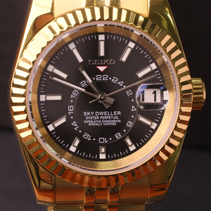 Montre-bracelet homme de luxe moderne en acier inoxydable doré, étanche, lumineuse, mécanique, <span class=keywords><strong>Seiko</strong></span> <span class=keywords><strong>Mod</strong></span> - Product Image 1