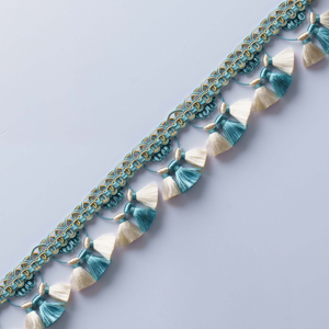 Fengdai - Accesorios <span class=keywords><strong>para</strong></span> <span class=keywords><strong>Muebles</strong></span> de Rayón 100% Suave, Decoración Hecha a Mano, Cortina de Encaje con <span class=keywords><strong>Borlas</strong></span> y Flecos - Product Image 2