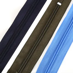 Marca DAWEI popolare nastro personalizzato di buona qualità nastro con cerniera fantasia colore 5 # cerniera in Nylon per borsa porta abiti resistente