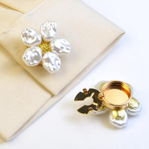 Fashion Pearl <b>Button</b> <b>Cover</b> Decorative <b>Button</b> for Shirt Sleeve Cufflinks Flower Collar Clips Decorative Elegant Accessories - Product Image 3