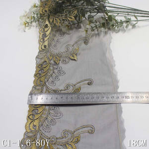 ลูกไม้ปักลายดอกไม้สำหรับคาดศีรษะตาข่ายสีดำ18ซม. - Product Image 2