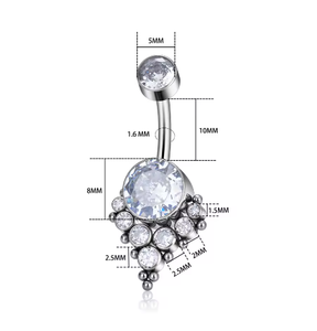 맞춤형 F136 티타늄 배꼽 링 다양한 스타일 크리스탈 내부 나사형 신형 배꼽 피어싱 주얼리 - Product Image 5