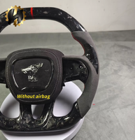Volant sport en cuir perforé PU en fibre de carbone forgée noire avec palettes de changement de vitesse Dodge SRT Charger Hellcat 2015-2022