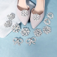 Nouveaux accessoires de chaussures de mariée européens et américains détachables, à faire soi-même, pour sabots, talons hauts, avec boucles florales en strass personnalisables