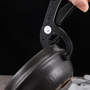 Pinzas para ollas de cerámica con diseño de tomate, negras, resistentes al calor, para levantar ollas y cacerolas, utensilio de cocina - Product Image 1