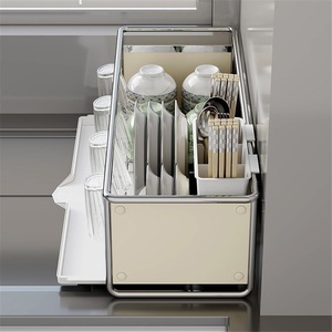 Home <b>Kitchen</b> Stainless Steel Non-Folding Double Tier Towel Storage <b>Rack</b> with Waterproof Design Modern Standing Rectangle Shape - Product Image 3