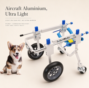 Fauteuil roulant pour chien en alliage d'aluminium réglable à quatre roues, chariot de soutien à la mobilité pour animaux handicapés - Product Image 1