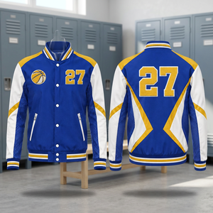 Chaqueta de Béisbol Varsity Personalizada para Hombre, Talla Grande, con Nombre y Número del Equipo Bordados, Ropa Exterior Universitaria al por Mayor - Product Image 2