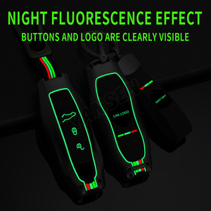 Couverture de clé en Silicone en alliage de Zinc pour Porsche Cayenne Macan Panamera 911 étui à clé intelligent 3/4 Botton avec veilleuse - Product Image 5