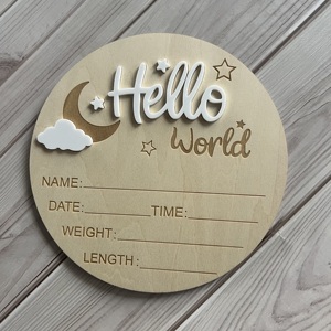Carte Milestone in Legno Personalizzate a Forma di Nuvola per Celebrazioni di Neonati, Monitoraggio della Crescita del Bambino e Accessori Fotografici Memorabili - Product Image 5