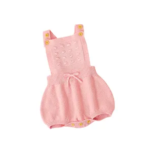 Expédition rapide mimixiong bébé tricoté OEKO TEX barboteuses vêtements coton bébés été vêtements sans manches