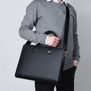 Sac à bandoulière professionnel en cuir PU imperméable de haute qualité pour <span class=keywords><strong>avocat</strong></span>, étudiant, ordinateur portable, mallette - Product Image 5