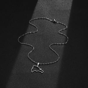 Collar con colgante de mapa de República <span class=keywords><strong>Dominicana</strong></span>, cadena de encanto de moda para mujer, marca nacional, acero inoxidable, Color dorado, regalos para niñas - Product Image 6