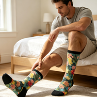 Chaussettes amples tricotées sans coutures, imprimées en 3D, colorées, personnalisées, pour hommes et femmes, idéales pour l'automne et les diabétiques