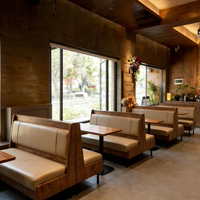 Ensembles de meubles de restaurant commerciaux modernes et durables sur mesure, table en bois, chaise, banquette, canapé pour cafés, restaurants à thème, pizzerias