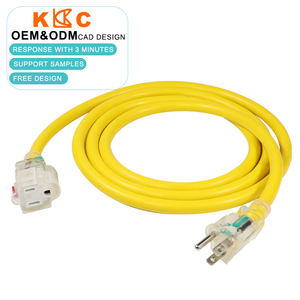 สายต่อพ่วงแบบหนาพิเศษ 12AWG 3 เส้น พร้อมปลั๊กมีไฟแสดงสถานะ NEMA 5-15 รองรับ 15A 125V สำหรับใช้งานในไซต์งานก่อสร้างและโรงรถ - Product Image 1
